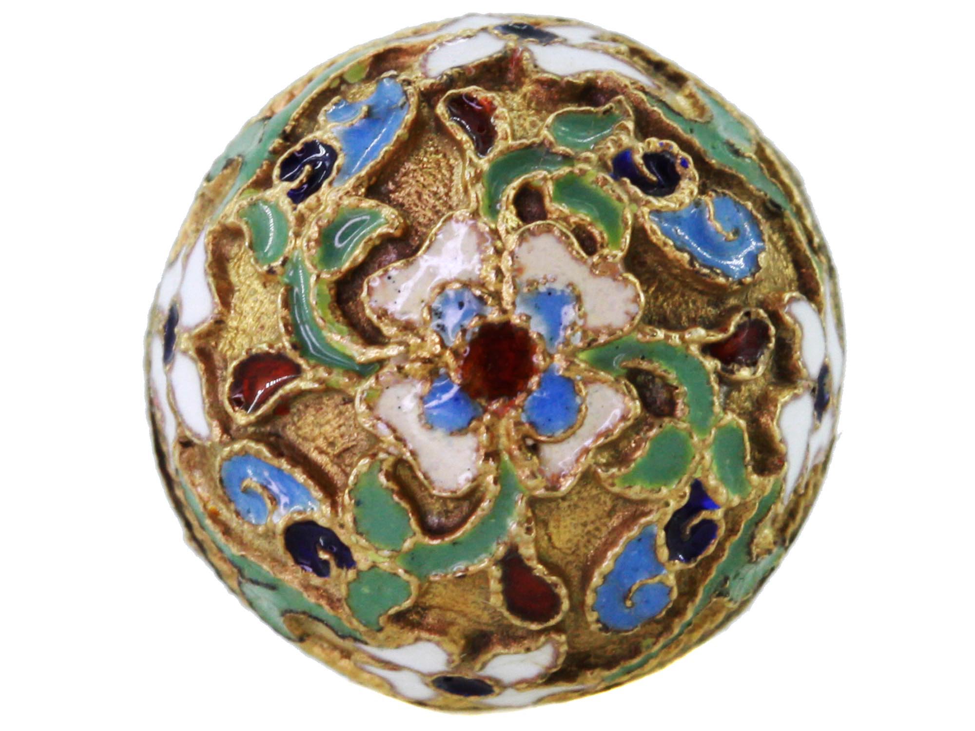 RUSSIAN SILVER GILT CLOISONNE ENAMEL EGG PENDANT PIC-3